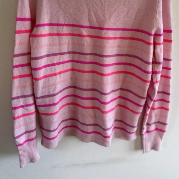 J Crew 100% Cashmere Sweater Light Pink Ombre Stripes - Picture 5 of 8